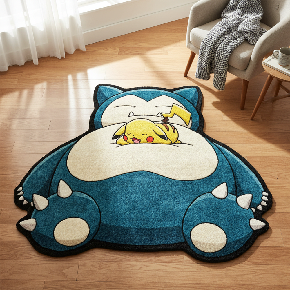 Accessories For Your Gaming Room - Pokemon Snorlax Pikachu Cute Anime Rug
