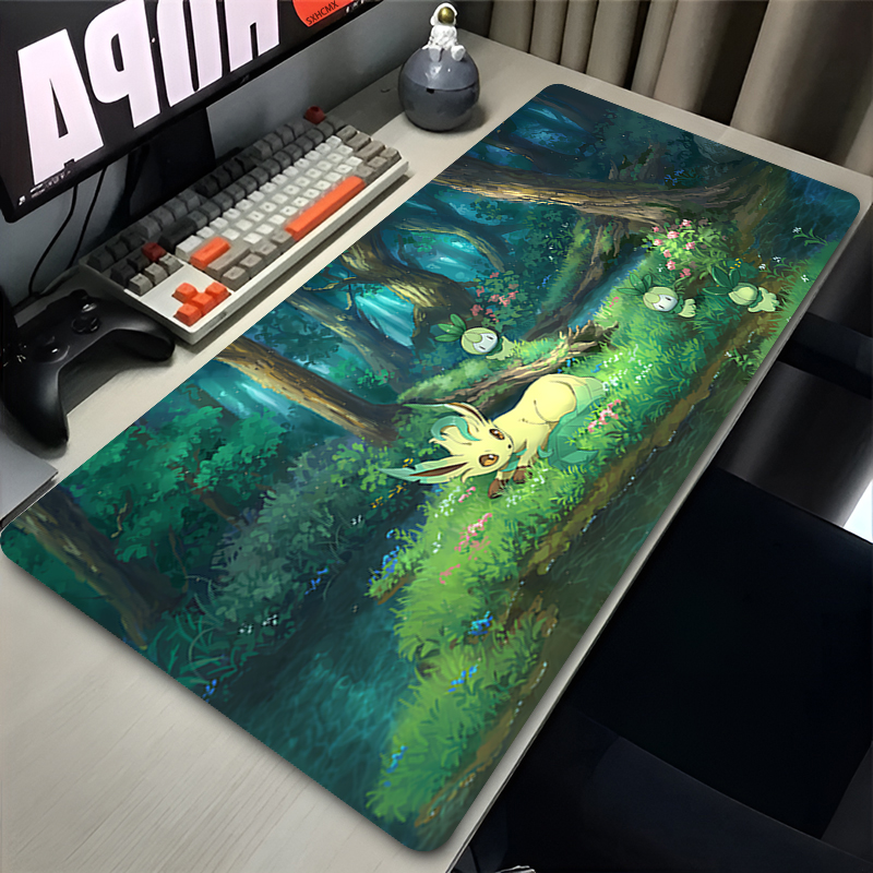 Gaming Accessories For Desk - Mouse Pad Gamer P-pokemon Leafeon Large