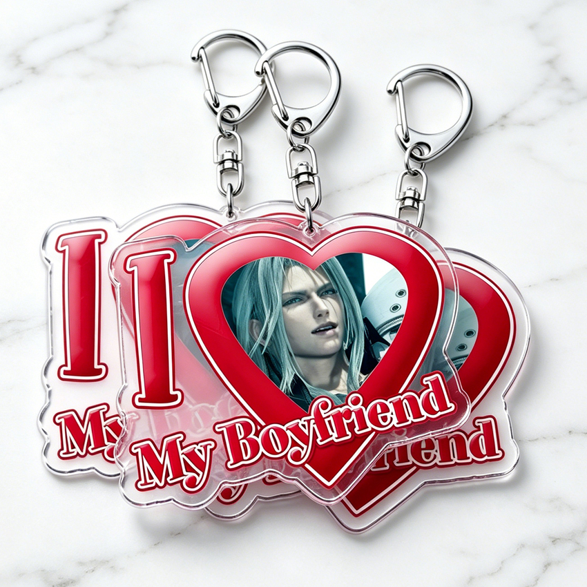 Gaming Accessories Gift For Boyfriend - I Love My Boyfriend Sephiroth Keychain