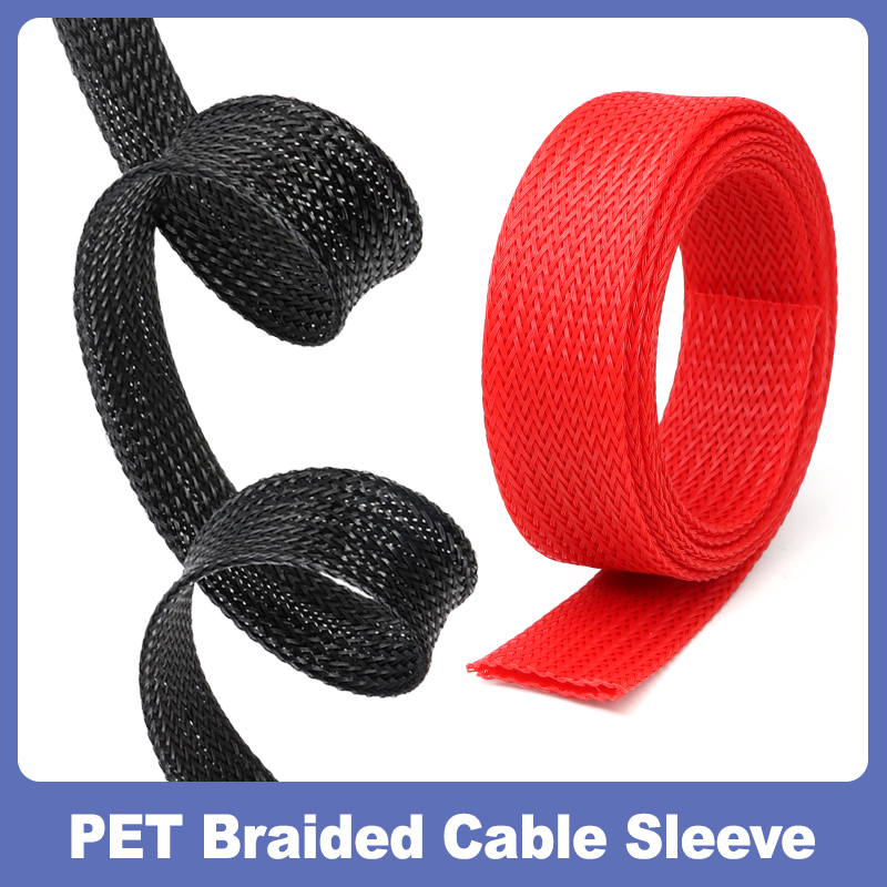 Cable Sleeve Braided - Red Black 2/4/6/8/10/12/14/16/20/30/50mm Braided Sleeving Wire