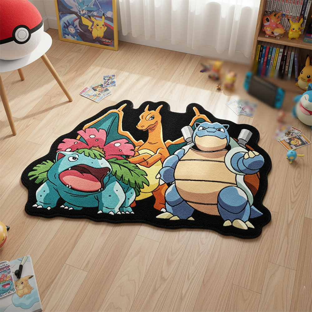 Gaming Accessories To 3D Print - Pokemon Starter Trio Anime Area Rug