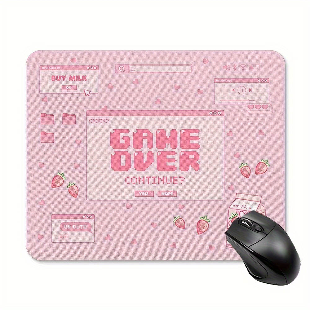 Gaming Accessories Organizer - Pink Gaming Mouse Pad Non-Slip Mouse