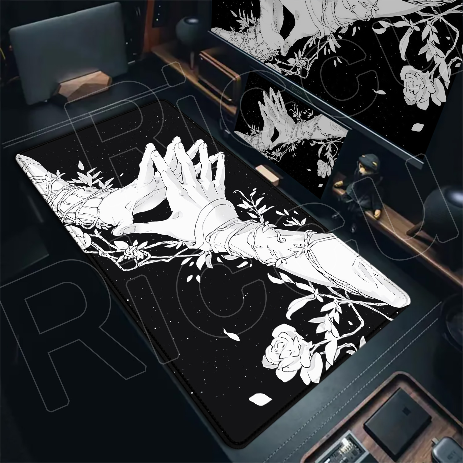 Gaming Hand Accessories - HD Large Black White XXL Gothic