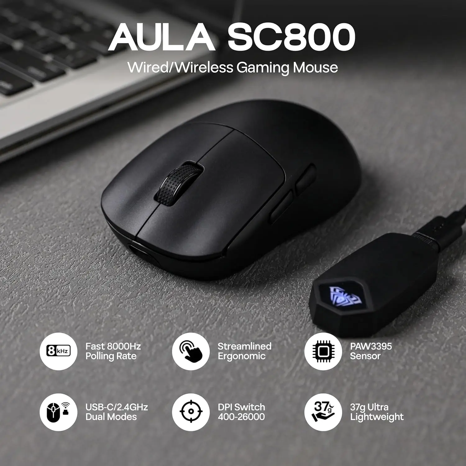 AULA SC800 Gaming Mouse USB-C  – Gaming Hand Accessories Bewertung und Preis