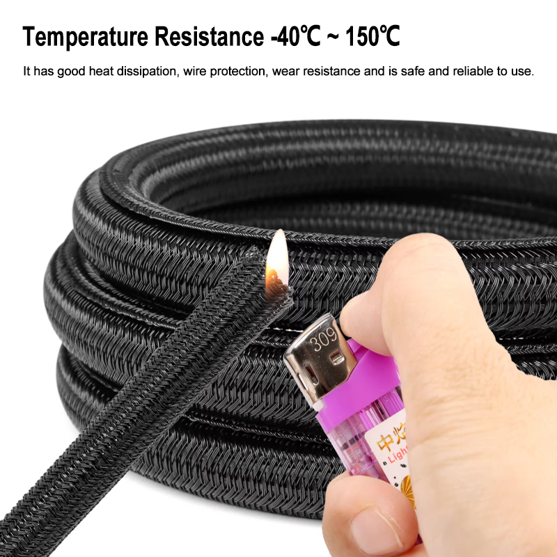 2/10m Black PET Braided Self-C – Cable Sleeve Braided Bewertung und Preis