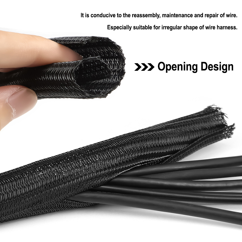 2/10m Black PET Braided Self-C – Cable Sleeve Braided Bewertung und Preis