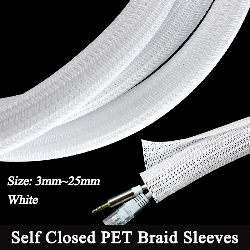 White Self-Closed Cable Sleeve – Cable Sleeve Braided Bewertung und Preis