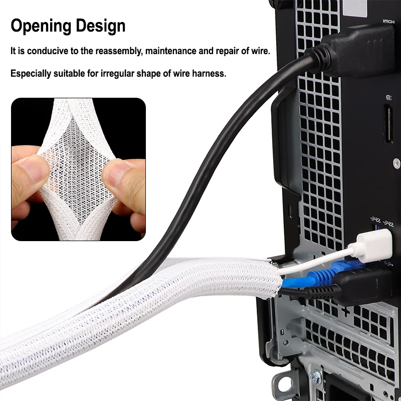 White Self-Closed Cable Sleeve – Cable Sleeve Braided Bewertung und Preis
