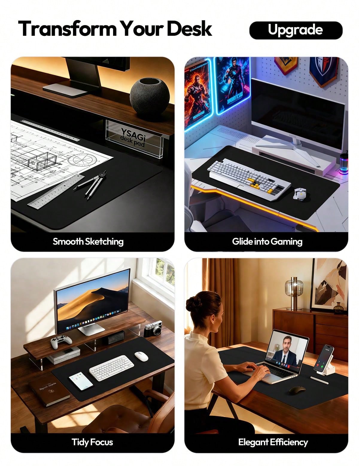 Large Wood Grain Texture Desk  – Gaming Accessories Gift For Boyfriend Bewertung und Preis