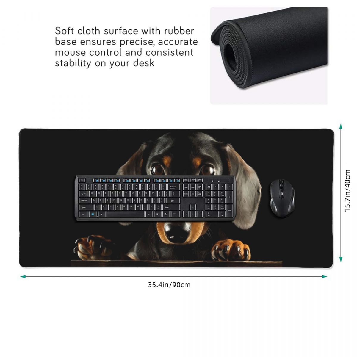 Large Mouse Pad Black Dachshun – Gaming Accessories Photo Bewertung und Preis