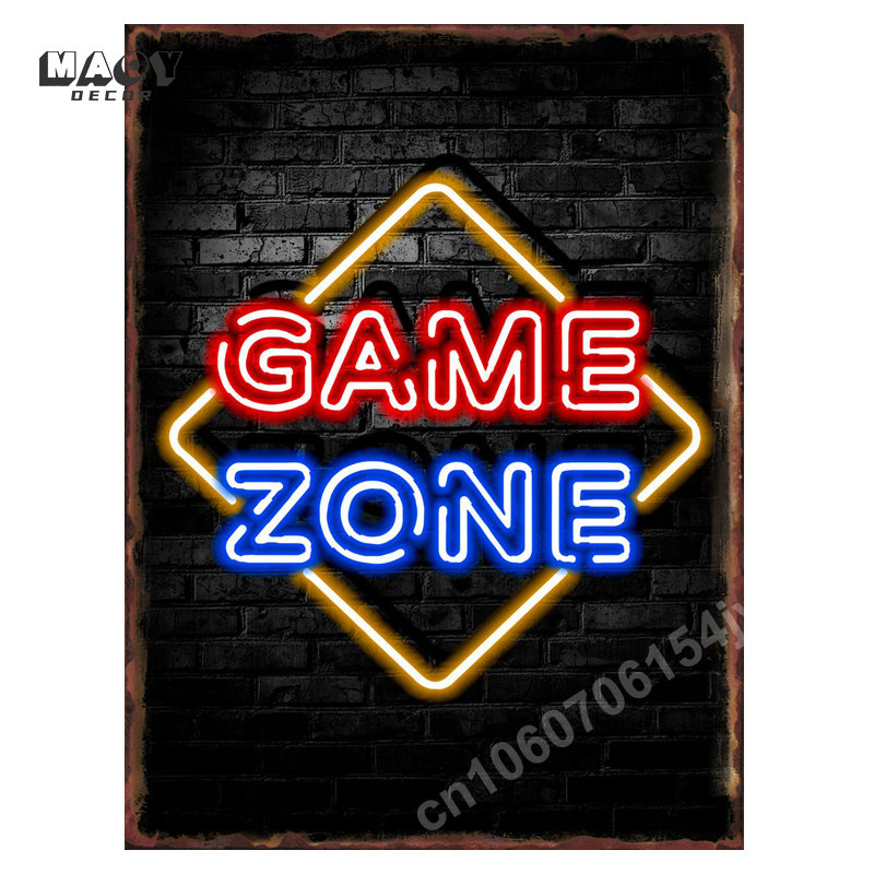 Neon Gaming Zone Metal Tin Sig – Accessories For Your Gaming Room Bewertung und Preis