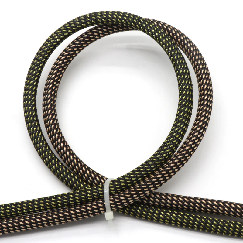 1/5/10M Black Gold PET Braided – Cable Sleeve Braided Bewertung und Preis