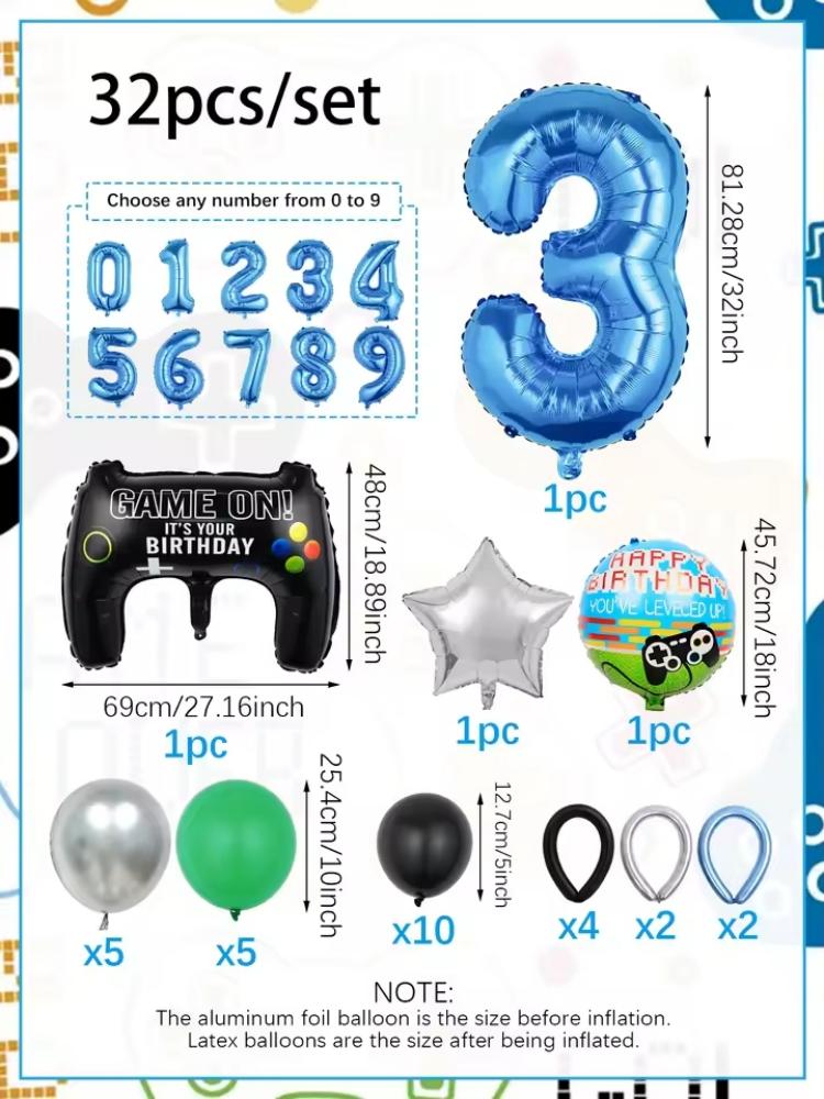 32PCS Game Theme Birthday Numb – Gaming Accessories Boys Bewertung und Preis