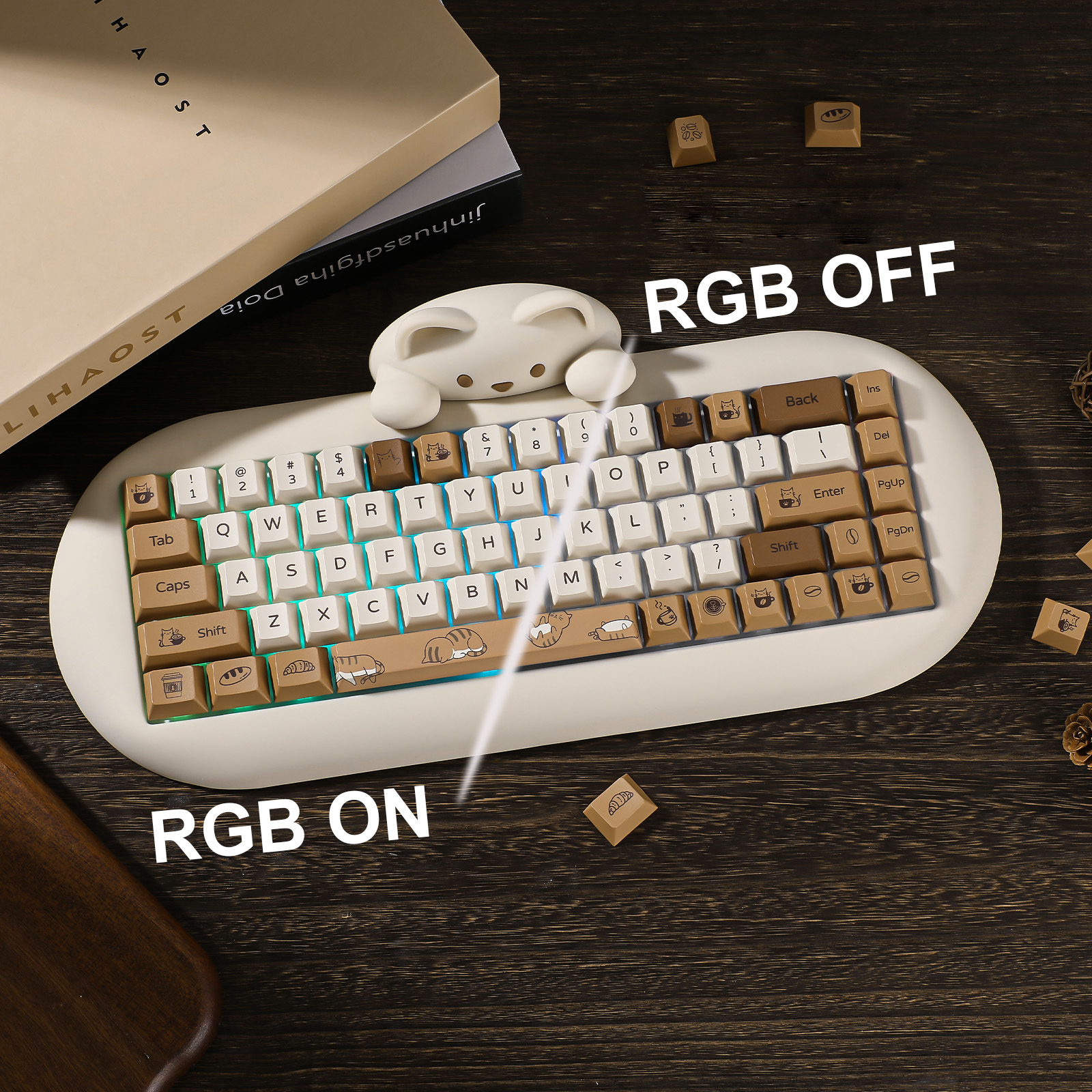 YUNZII Coffee Cat PBT Keycaps, – Gaming Set Accessories Bewertung und Preis