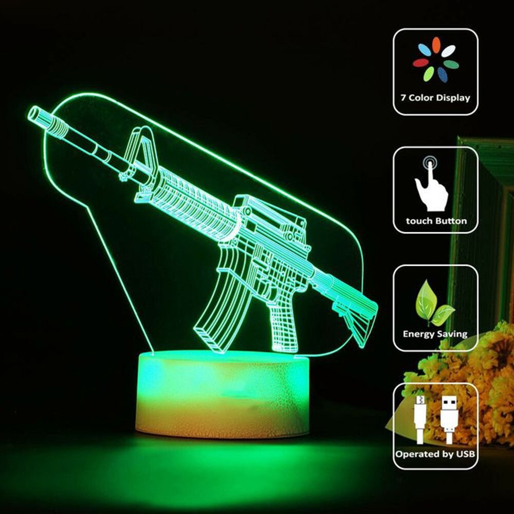 Game Rifle 3d Led Night Light  – Accessories For Your Gaming Room Bewertung und Preis