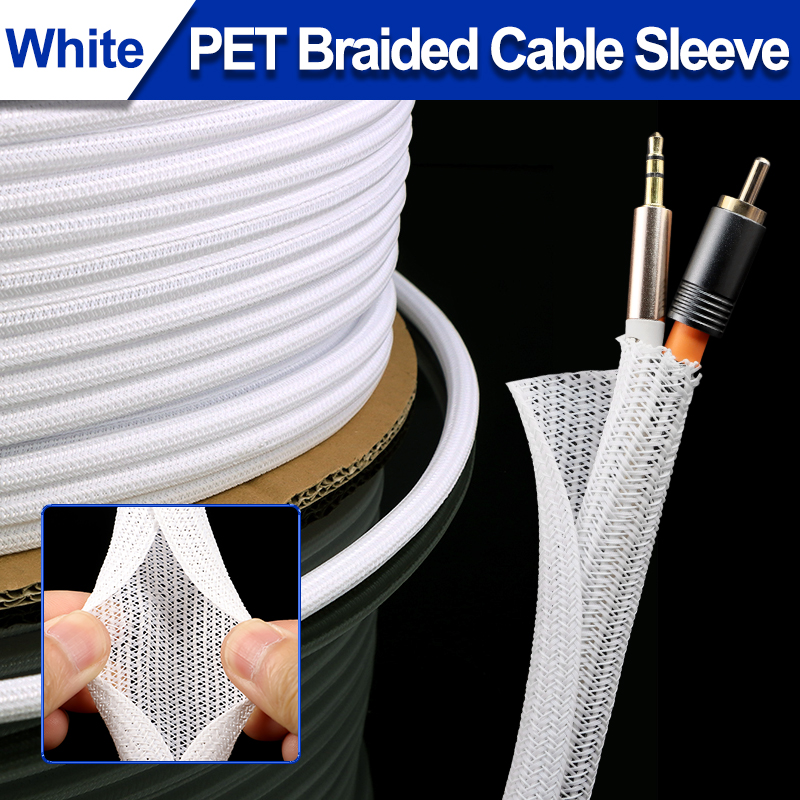 White PET Braided Expandable C – Cable Sleeve Braided Bewertung und Preis