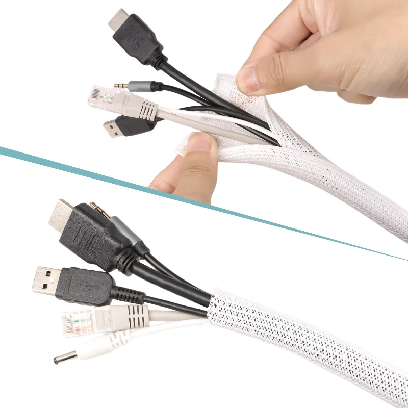White PET Braided Expandable C – Cable Sleeve Braided Bewertung und Preis